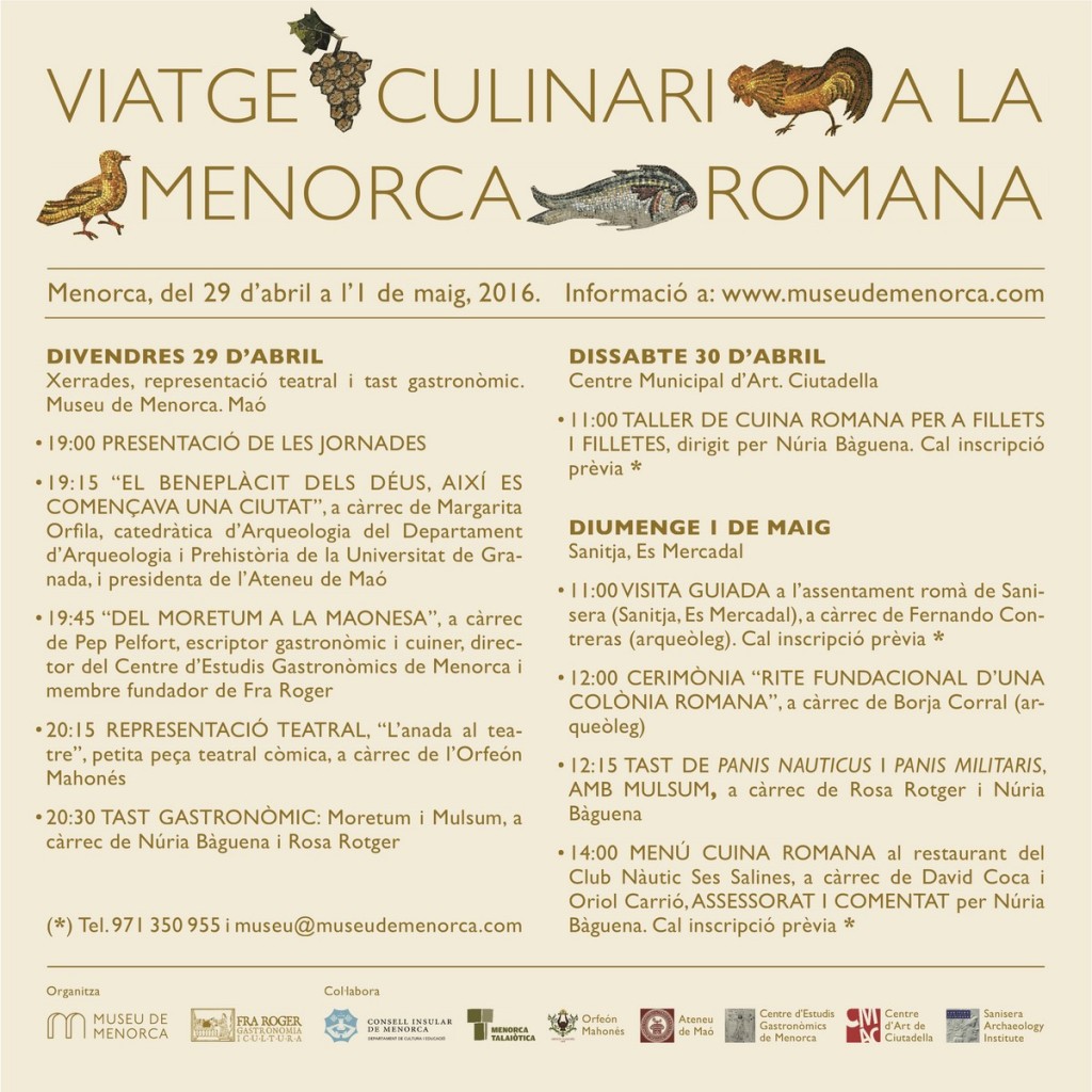 Viatge Culinari Menorca Romana programa